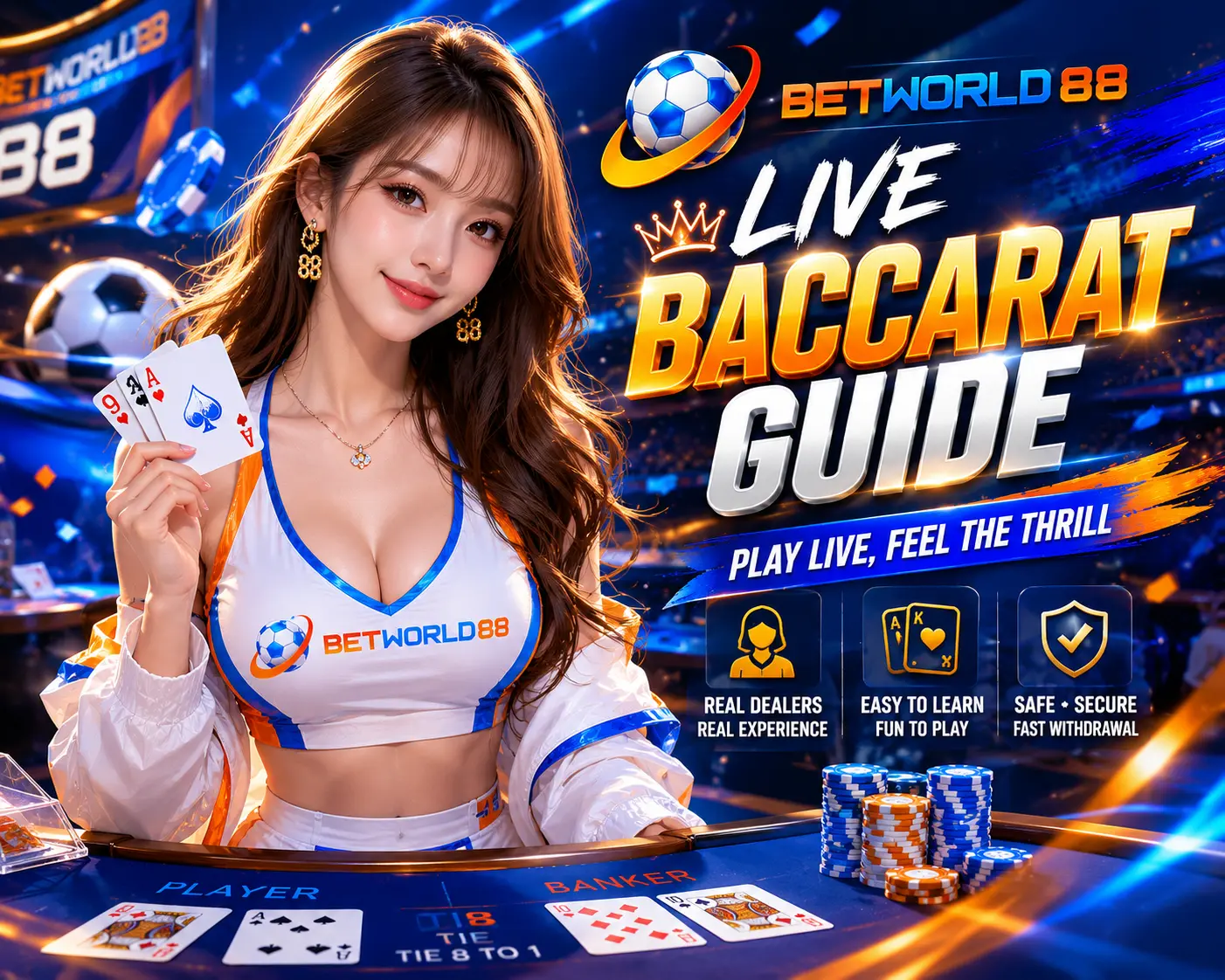 Best online Baccarat site in Malaysia with live dealer tables at BETWORLD88