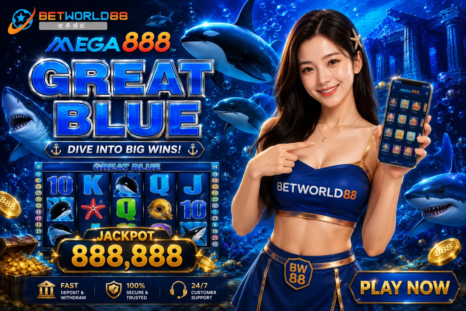 Great Blue Slot Mega888 Malaysia